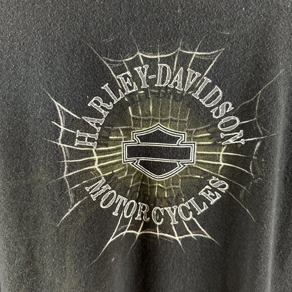 Y2K Harley-Davidson Great Falls Montana Spider Web T-Shirt Adult XXL 2XL Biker - Picture 2 of 6